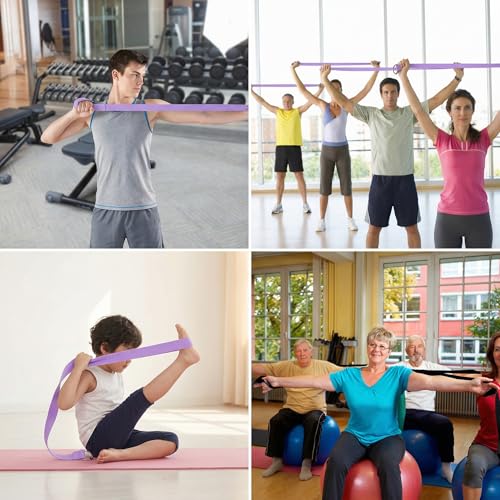 Yoga Straps For Stretching, 6ft Durable Cotton Stretching Bands with Adjustable Metal D-Ring Yoga Belt for Physical Therapy Pilates Flexibility Training and Daily Hamstring Stretch Strap