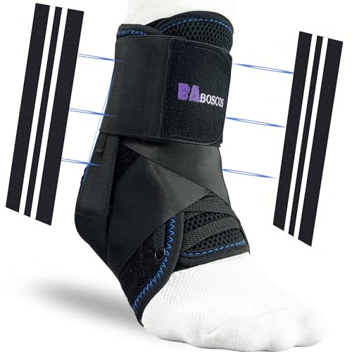 Ankle Brace, Figure 8 Lace Up Stabilizer with Side Support Pads - size: Large