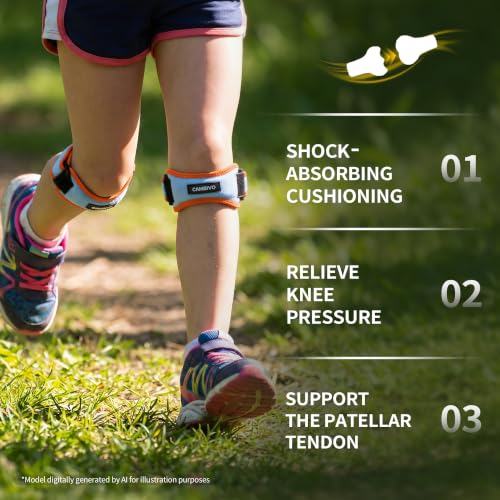 CAMBIVO 2 Pack Patella Tendon Knee Straps, Knee Brace for Women & Men with Extra Straps, Patella Bands for Pain Relief, Osgood Schlatter, Jumper’s Knee, Tendonitis, Running, Basketball, Volleyball - color: Electric Blue