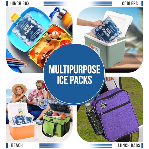 Reusable Ice Packs for Coolers and Lunch Box, Long Lasting 12 Hours, 4 Pack - size: 21 oz / 600 Grams