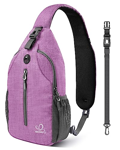 WATERFLY Crossbody Sling Backpack Sling Bag Travel Hiking Daypack - color: Purple(other Style)