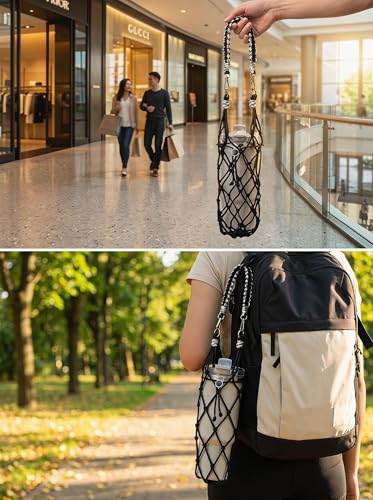 Outman Sports Water Bottle Net Carrier Fits 24oz 30oz 40oz Tumbler (Black) - color: Black