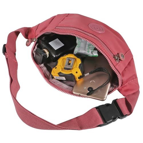 Large Crossbody Fanny Pack with 3-Zipper Pockets,Gifts for Enjoy Sports Festival Workout Traveling Running Casual Hands-Free Wallets Waist Pack Phone Bag Fits All Phones (Pink) - color: Pink