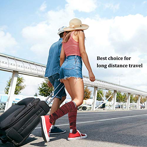 Compression Socks for Women&Men 20-30mmHg Graduated Knee High Stocking - color: 06-6 Pairs Multi Stripe04, size: Small-Medium