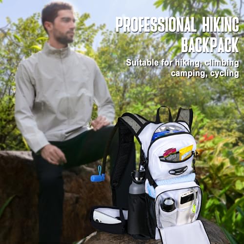 N NEVO RHINO Hydration Backpack, 18L Hiking Backpack with 3L Water Bladder - color: White