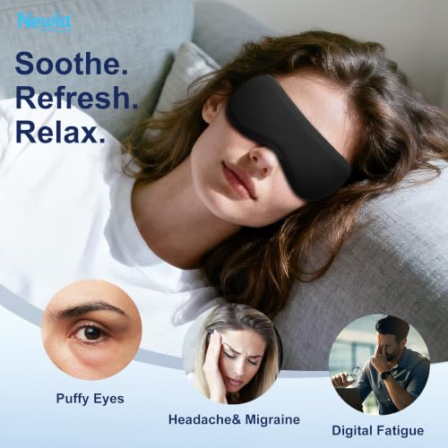 Cooling Gel Eye Mask for Puffiness, Contoured Cold Compress for Eyes, Black - color: Black