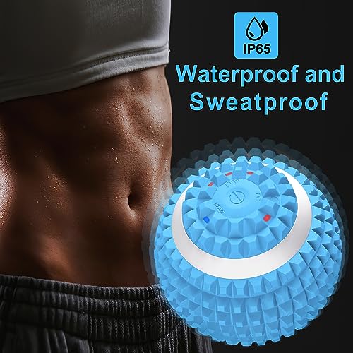 Uppye Vibrating Massage Ball for Pain Relif, Lacrosse Balls Deep Tissue Trigger Point Therapy for Plantar Fasciitis Pain Relief, Muscle Pain for Myofascial Release Ball - color: Blue