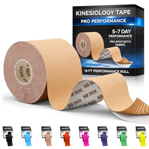 SB SOX Pro Kinesiology Tape, Synthetic Latex-Free, 16 ft (Nude - Uncut) - color: Nude - Uncut