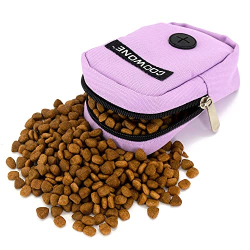 Small Treat Pouch with Dog Bags Dispenser, Portable Walking Bags, Purple - color: Purple