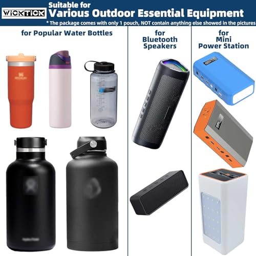 Molle Water Bottle Holder Pouches 16 24 32 40 64 oz Adjustable Capacity - color: Black, style: Enhanced