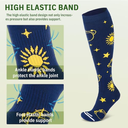 3 Pack Bamboo Viscose Knee High Compression Socks - size: Large-X-Large