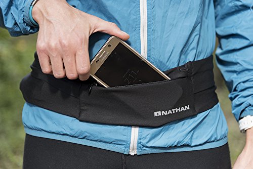 Nathan Zipster Running Belt.Bounce Free Waist Pack. Pockets with Zippers. Runners Fanny Pack. Fits All iPhones, Android, Samsung etc. for Men and Women - size: Small