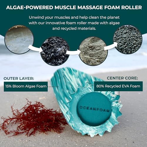Oceanfoam Ripple Small Foam Roller for Exercise (Jade & Seafoam Marbled) - color: Jade & Seafoam Marbled