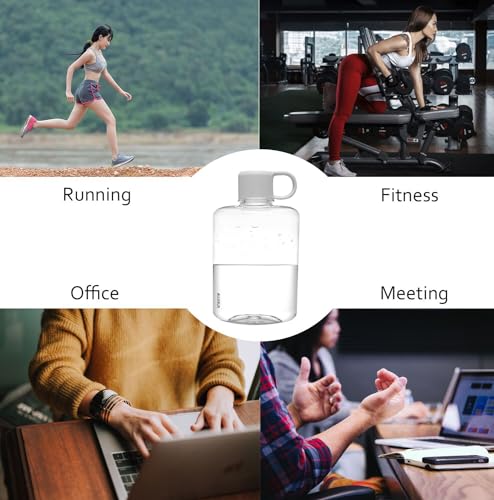 Portable Flat Water Bottle, 12.2 oz, White - color: White, size: 12.2 Ounces
