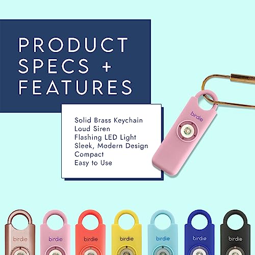 She’s Birdie–The Original Personal Safety Alarm for Women by Women–Loud Siren, Strobe Light and Key Chain in a Variety of Colors (Blossom) - color: Blossom