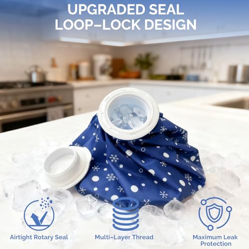 Reusable Ice Pack for Injuries, Snowflake Design Hot & Cold Therapy Pack, Leak-Proof Cold Bag for First Aid, Sports & Home Use,(6 in + 9 in + 11 in) (Set with Wrap) - size: 6 in + 9in+ 11 in