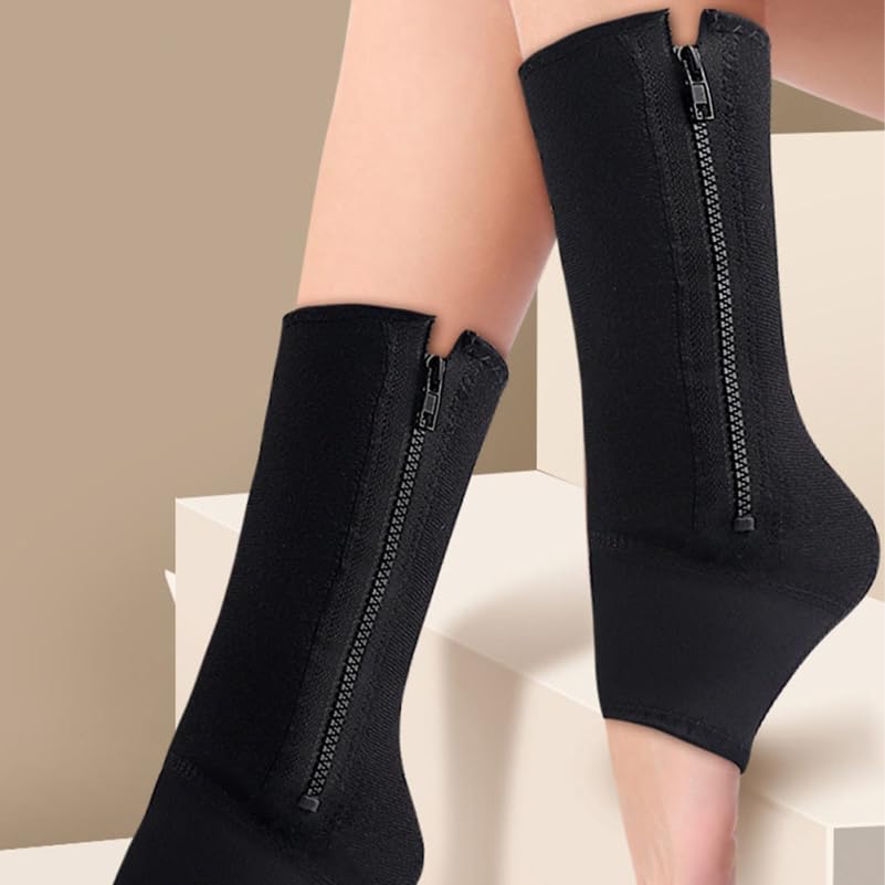 FRCOLOR Ankle Support 2 X Ankle Supports Black Zipper Design Sports Use