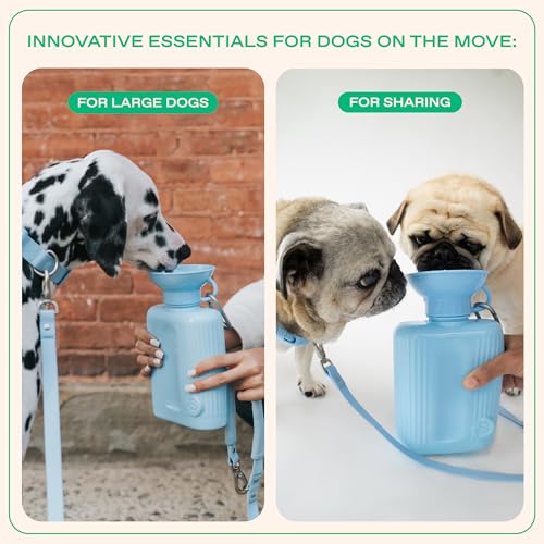 Springland 44oz Classic Portable Dog Water Bottle with Built-in Bowl, Gray - color: Gray, size: 44oz Growler