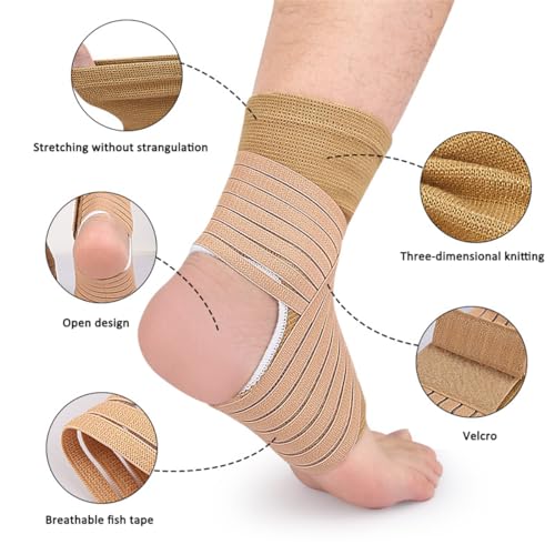 Ankle Support Brace for Women & Men, 1 Pair Ankle Compression Sleeve Adjustable Ankle Wrap, Breathable Foot Brace for Relief Sprained Ankle, Achilles Tendon, Injured Foot, Recovery, Sport, Running