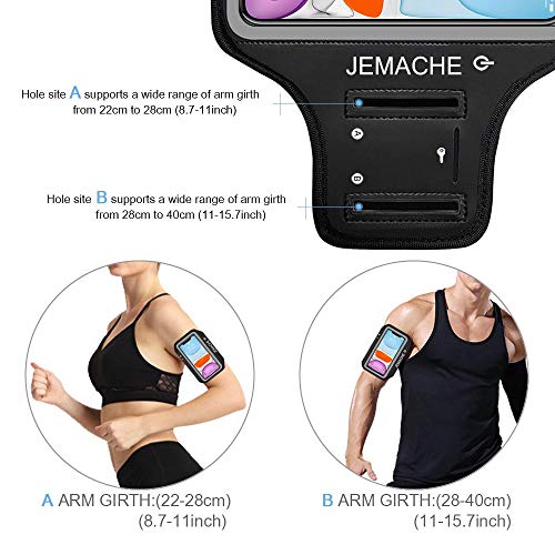 Running Armband for iPhone 17 16 15 14 13 12 Pro (Black) - color: Black