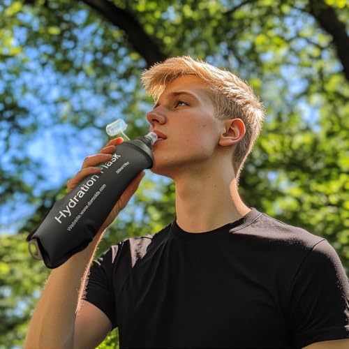 WILDREEDS 150ml Soft Flask, TPU Collapsible Soft Water Bottle for Hydration Pack, Running Vest, Folding Water Bottle for Hiking Cycling Climbing-2Pcs, Black - color: 2pcs, 150ml Black
