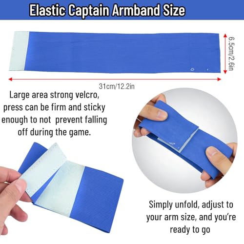 Captain Armband, Nylon Team Sports Band Soccer Armbands Adjustable Football Basketball Player Bands for Adult Youth(Blue) - color: Blue