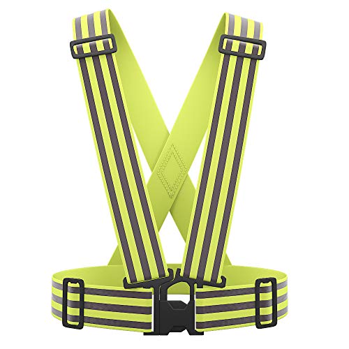 AYKRM 9 color High Visibility Reflective Vest Running Gear High Vis Adjustable Safety Vest - color: Yellow