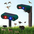 Outdoor Solar Motion Sensor Alarm 129dB Loud Sound Siren Alarm 4 Modes Security Alarm with Strobe Light for Farm Garden Orchard Barn Yard (2 Pack)