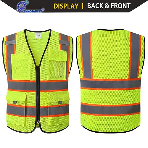 High Vis Safety Vest for Men with Pockets,EK176,Yellow,M - color: Yellowmesh-ek176, size: Medium