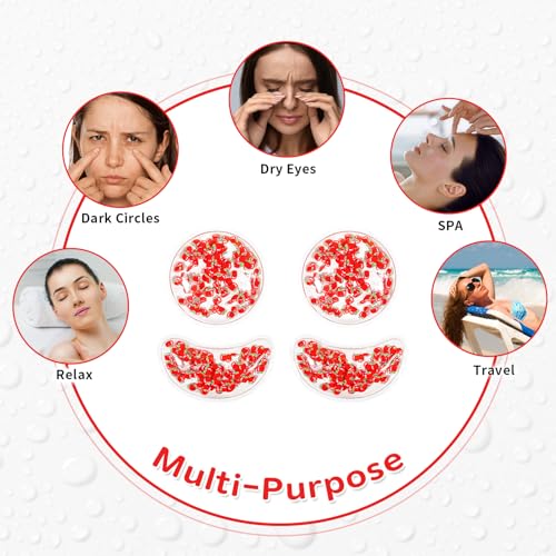 4PCS Gel Eye Ice Pack Set Reusable, Cold and Hot Compress for Eyes - color: Apples