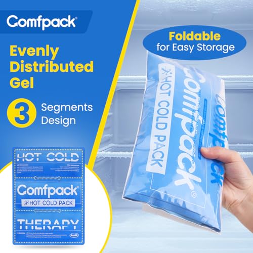 Comfpack Soft Ice Packs for Injuries Reusable, Double Side Hot Cold Therapy - size: 11.2×14.7 Inch