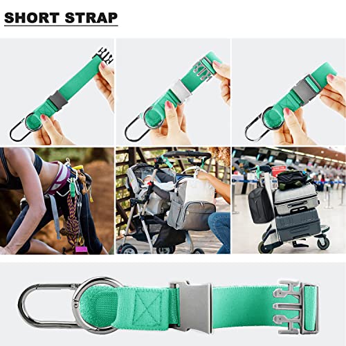 ZINZ Elastic Jacket Gripper Travel Strap with D-Ring Hooks and Buckle - color: Light Green
