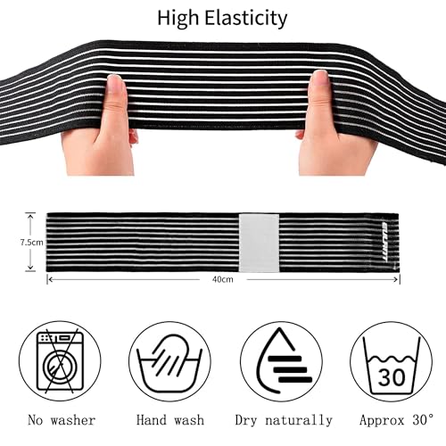 EULANT Elastic Wrist Support Brace 2 Pcs,Adjustable Compression Wrist Wraps - color: Black, size: 40cm