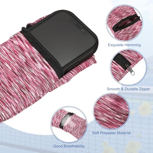 Wrist Pouch Wrist Wallet Wristband with Zipper Sports Sweatbands - color: Pink