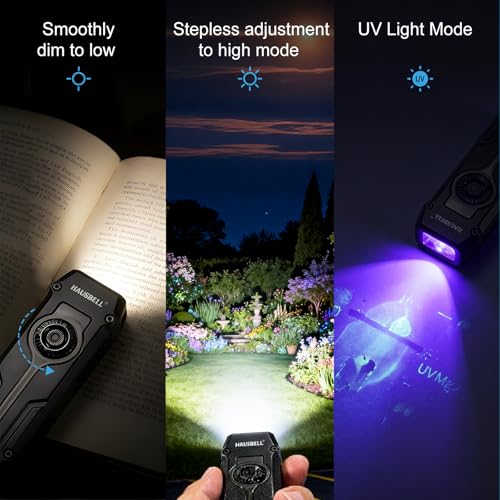 2PCS Flat EDC Rechargeable Tactical Flashlight UV Magnetic small Work light - color: Black+Black
