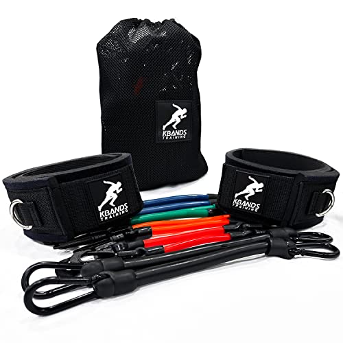 Kbands Athlete Variety Speed Package (Kbands Leg Bands, 10 Speed Agility Cones, 4 Infinity Mini Loop Hip Bands, and Dual Running Parachutes) (Advanced Athlete - Red, Orange, Green, Blue, and Black)