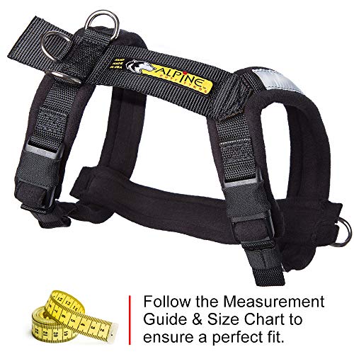 Adjustable Dog Harness, No-Pull D-Ring - Alpine Outfitters Urban Trail – Padded, Reflective, Multi-Use for Hiking, Running, and Everyday Wear - Medium Black - color: Black, size: Medium