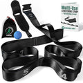 Stretch Strap with Loops Physical Therapy - Full Body Exercise Straps for Stretching with Detachable Foot - Leg & Calf Stretcher for Plantar Fasciitis, Physical Therapy, Pain Relief, and Flexibility - color: Black