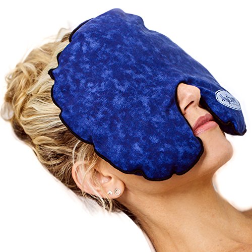 Hot Cold Face Mask with Washable Cover – Reusable Natural Relief for Migraine, Sinus, Headache, and Stress - color: Blue