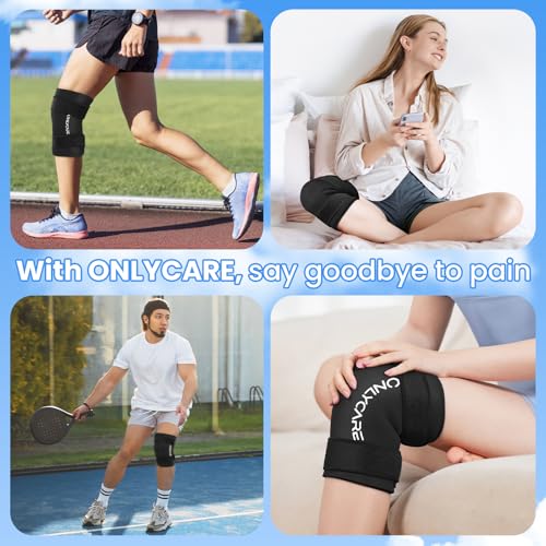 Knee Ice Pack, ONLYCARE Soothing Knee Compression Sleeve for Injuries, Upgraded Gel Cold Wrap, Hot & Cold Therapy, Reusable for Meniscus, Arthritis, ACL, MCL Pain Relief, Injury Recovery (S) - size: S, style: Knee
