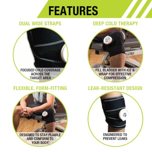 Pro-Tec Athletics Ice-Cold Therapy Wrap, Dual Wide Strap Wrap for Deep Cold Compression Therapy, Flexible Form-Fitting Design for Knee, Ankle, Elbow, and Wrist, Leak-Resistant, Small - size: Small