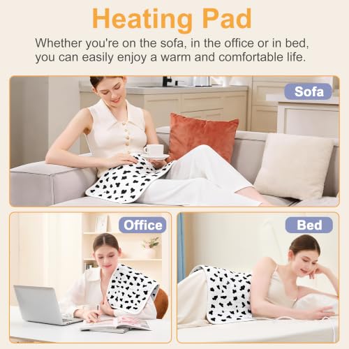 Heating Pad,Heated Blanket,Heating Pad for Back Neck,White,24x12 Inch - color: Whiteblack, size: 24x12 Inch