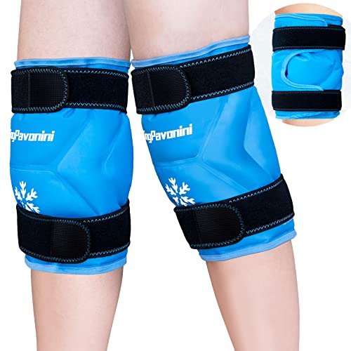 KingPavonini XXL Knee Ice Pack Wrap Around Entire Knee, 2 Packs, Sky-Blue - style: Sky-blue
