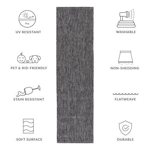 SAFAVIEH Courtyard Outdoor Runner Rug 2'3"x8', Black & Grey CY8520-53722 - color: Black/Grey, size: 2'3" x 8' (Runner)