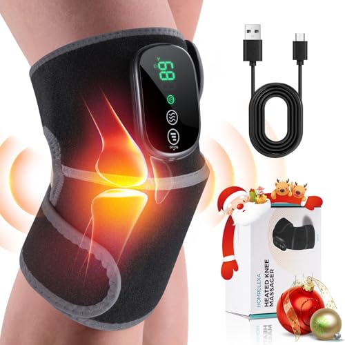 HOMRELEXA Cordless Heated Knee Massager, 3-in-1 Knee Heating Pad, Black 1PC - color: Black-gray 1pc
