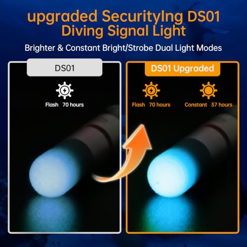 SecurityIng 2 Pcs Scuba Dive Strobe Signal Light, 2 Modes, Bule - color: Blue