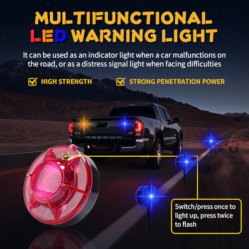 Tumecos Emergency Flare Alert Warning Signal Caution Light LED Beacon Pro with Magnetic Base for Vehicle (Red 1) - color: Red 1