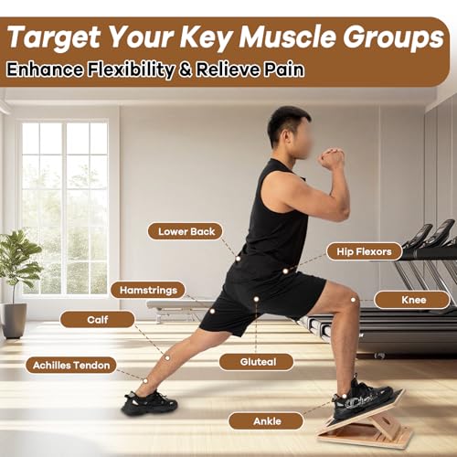 StrongTek 13" Large Yoga Foam Wedges (Pair) & Adjustable Wooden Slant Board Bundle – Ideal for Calf Stretch, Physical Therapy, and Stability Exercises