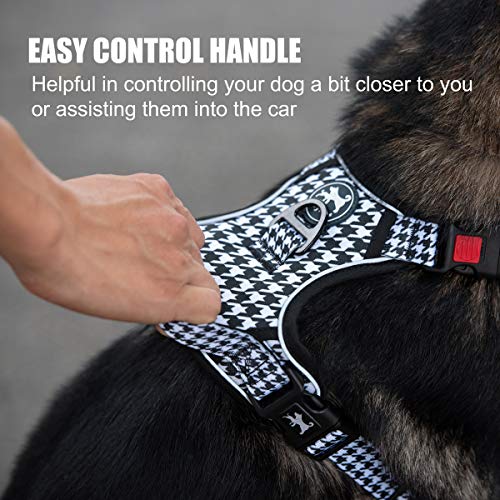 PoyPet Plaid Dog Harness Small, No Pull Vest with Front Clip & Neck Buckle - color: Houndstooth, size: S