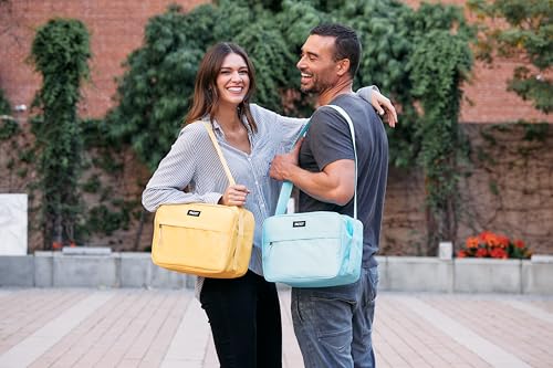 PackIt Freezable Zuma Can Cooler, Built with EcoFreeze Technology, Collapsible, Reusable, Zip Closure with Adjustable Shoulder Strap, Fits 15, 12 Oz Cans - color: Soft Mint